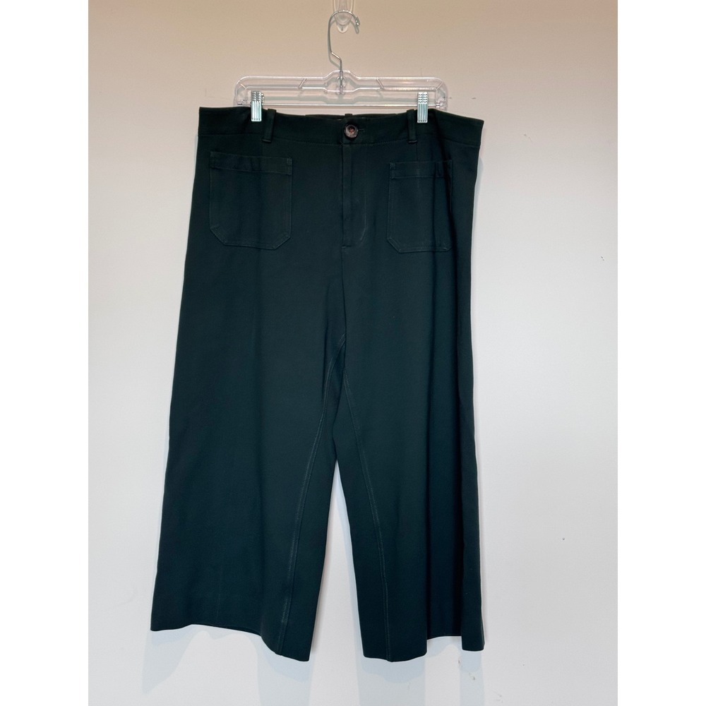A+ plus by Anthropologie Hunter Green Wide Leg Cropped Pants Plus Size 18W